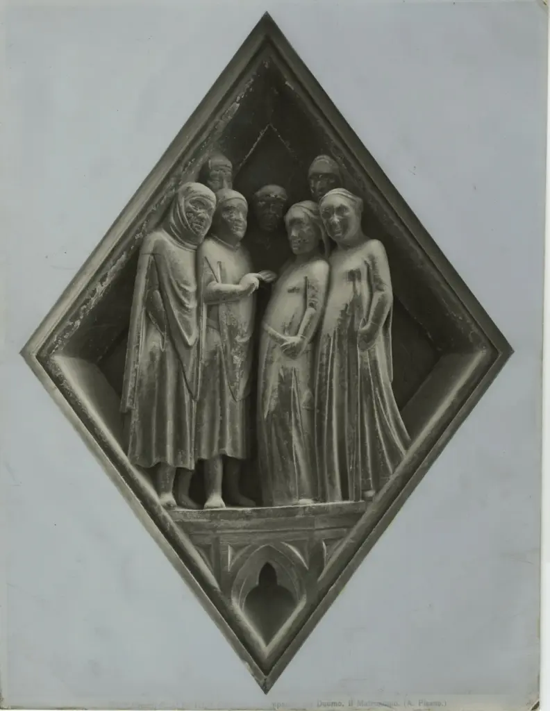 Alinari, Fratelli , Firenze - Campanile del Duomo, Il Matrimonio. (A. Pisano.)