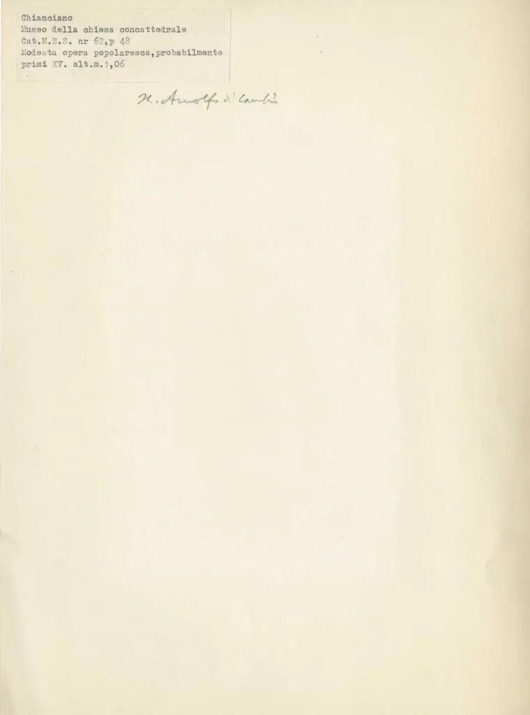 Anonimo , Arnolfo di Cambio - scuola - sec. XIII - Madonna con Bambino