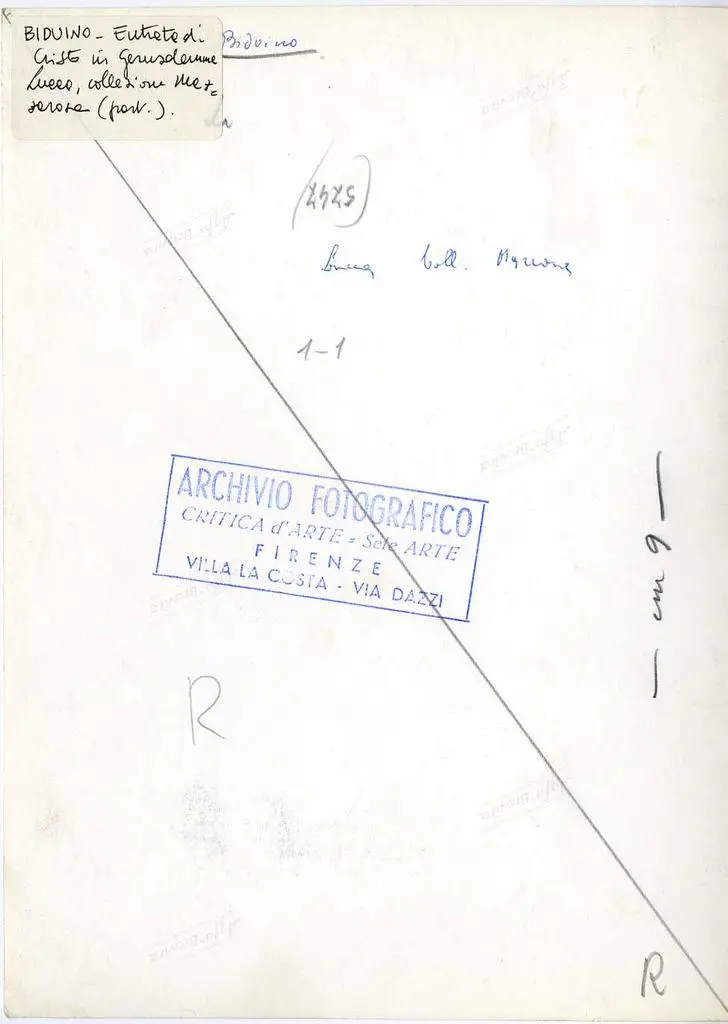 Anonimo , Biduino. Entrata di Cristo in Gerusalemme. Lucca, collezione Mazzarosa (part.)