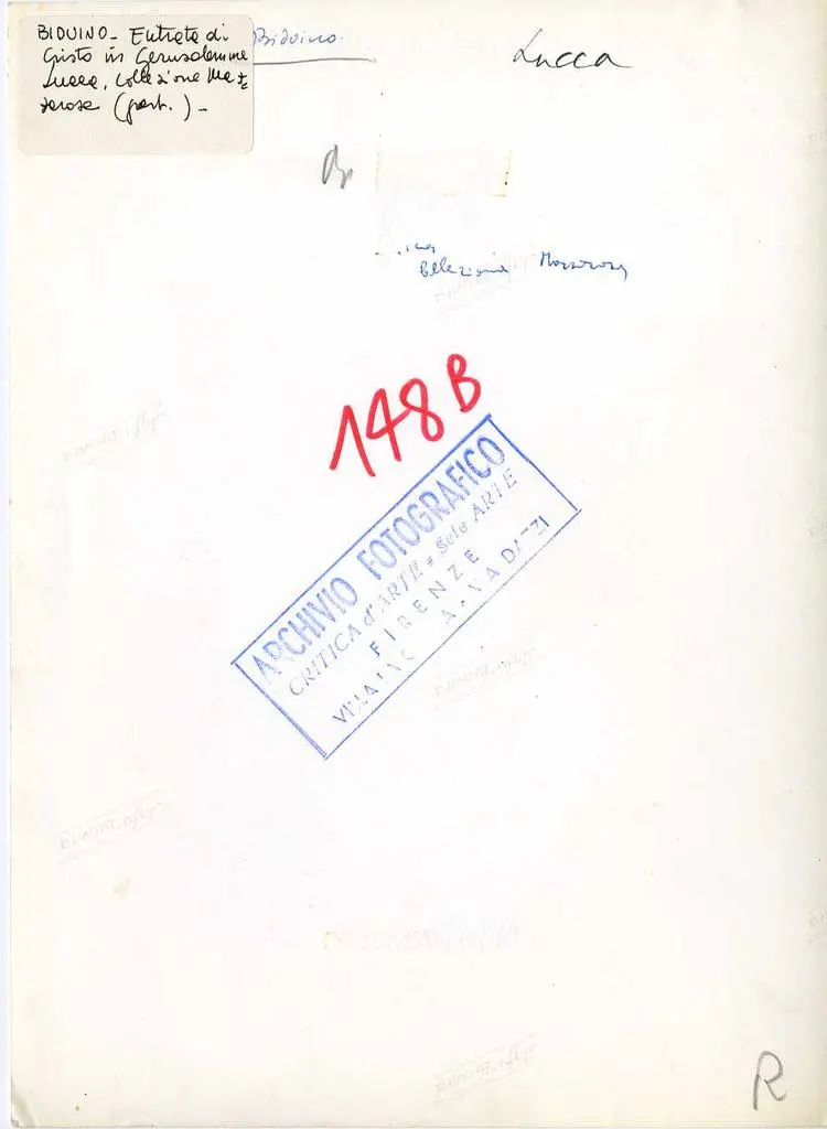 Anonimo , Biduino. Entrata di Cristo in Gerusalemme. Lucca, collezione Mazzarosa (part.)