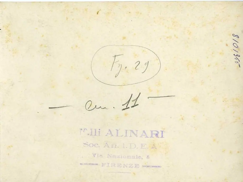 Alinari, Fratelli , Guglielmo - sec. XIII - Lavanda di Ges&ugrave; Bambino. Particolare della formella della Nativit&agrave; del pulpito di S. Giovanni Fuorcivitas a Pistoia , retro