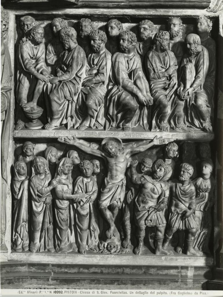 Alinari, Fratelli , Pistoia - Chiesa di S. Giov. Fuorcivitas. Un dettaglio del pulpito. (Fra Gugliemo da Pisa.) , fronte