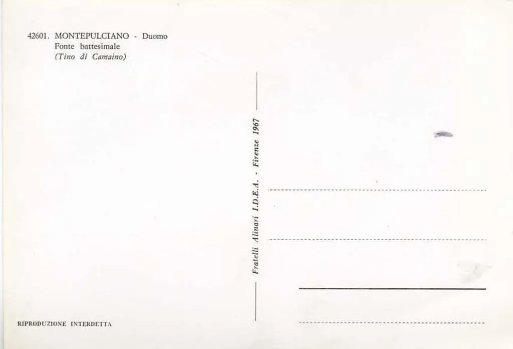 Alinari, Fratelli , Montepulciano - Duomo. Fonte battesimale (Tino di Camaino)