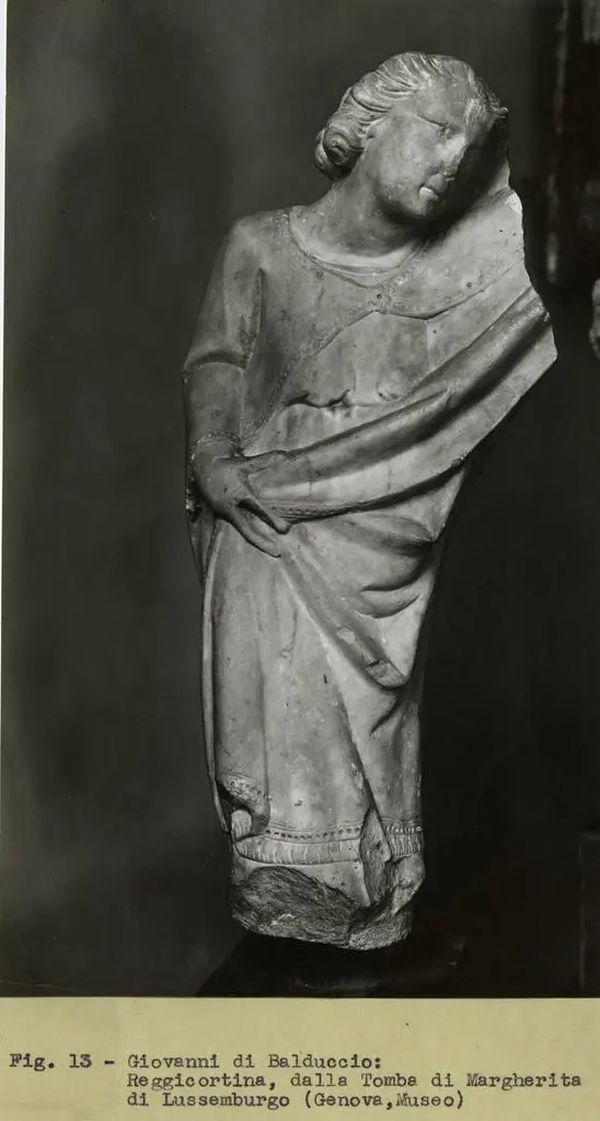 Gasparini , Giovanni di Balduccio: Reggicortina, dalla Tomba di Margherita di Lussemburgo (Genova, Museo)