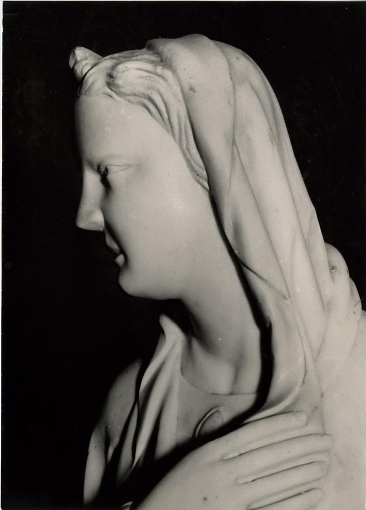 Anonimo , Giovanni di Balduccio - sec. XIV - Maria Vergine annunciata. Particolare del volto