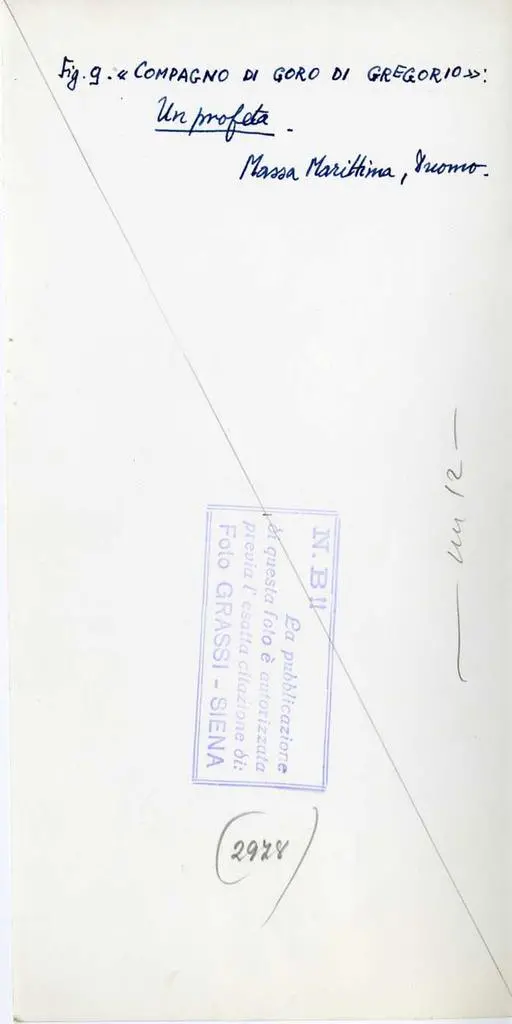 Grassi, Cesare , Compagno di Goro di Gregorio: un profeta. Massa Marittima, Duomo.