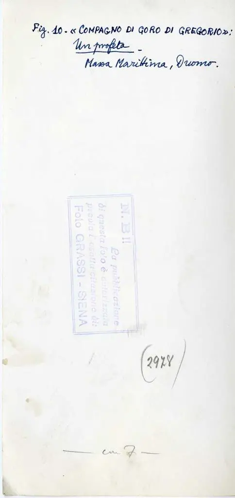 Grassi, Cesare , Compagno di Goro di Gregorio: un profeta. Massa Marittima, Duomo.