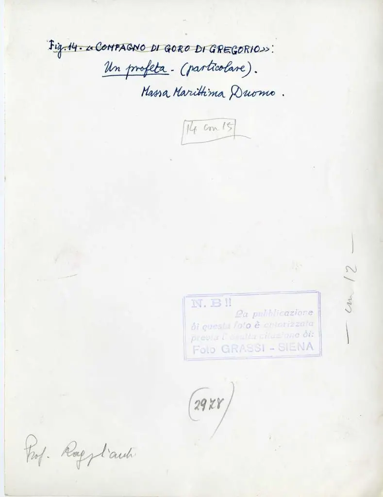 Grassi, Cesare , Compagno di Goro di Gregorio: un profeta - (particolare). Massa Marittima, Duomo.