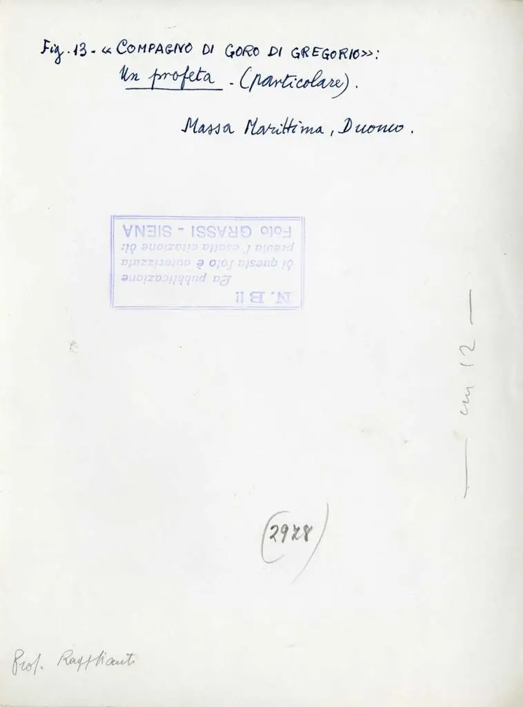 Grassi, Cesare , Compagno di Goro di Gregorio: un profeta - (particolare). Massa Marittima, Duomo.