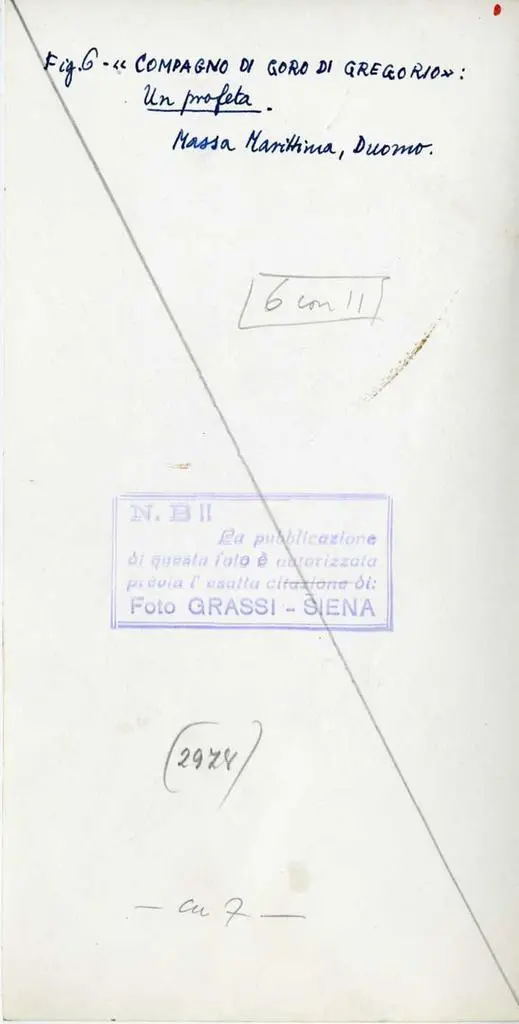Grassi, Cesare , Compagno di Goro di Gregorio: un profeta. Massa Marittima, Duomo.