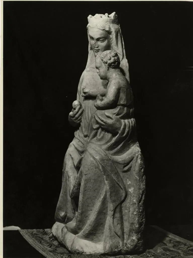 Anonimo , Compagno di Goro di Gregorio: Madonna col Bambino - (veduta di fianco) - Collezione privata.