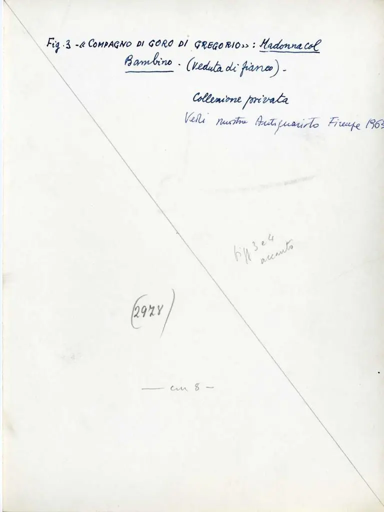 Anonimo , Compagno di Goro di Gregorio: Madonna col Bambino - (veduta di fianco) - Collezione privata.