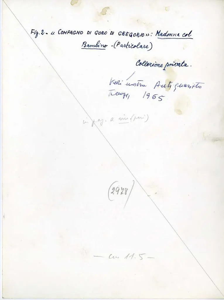 Anonimo , Compagno di Goro di Gregorio: Madonna col Bambino - (Particolare) - Collezione privata.