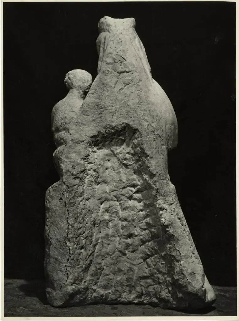 Anonimo , Compagno di Goro di Gregorio: Madonna col Bambino - (veduta di tergo) - Collezione privata.