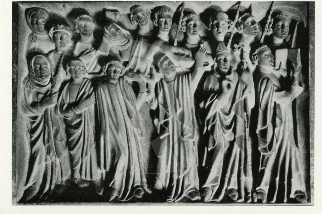 Anonimo , Scultore pisano di Barcellona, 1326-39: Funerali di S. Eulalia; sarcofago della santa nella Cattedrale di Barcellona