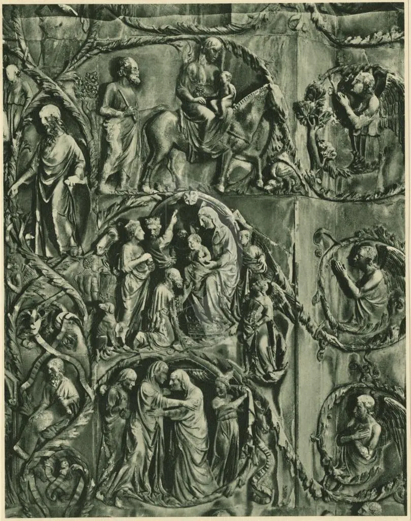 Maitani Lorenzo , Visitazione, Adorazione dei Re Magi, Fuga in Egitto, Angeli, Profeti