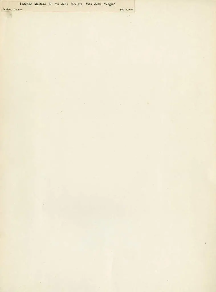 Alinari, Fratelli , Lorenzo Maitani. Rilievi della facciata. Vita della Vergine. Orvieto, Duomo.