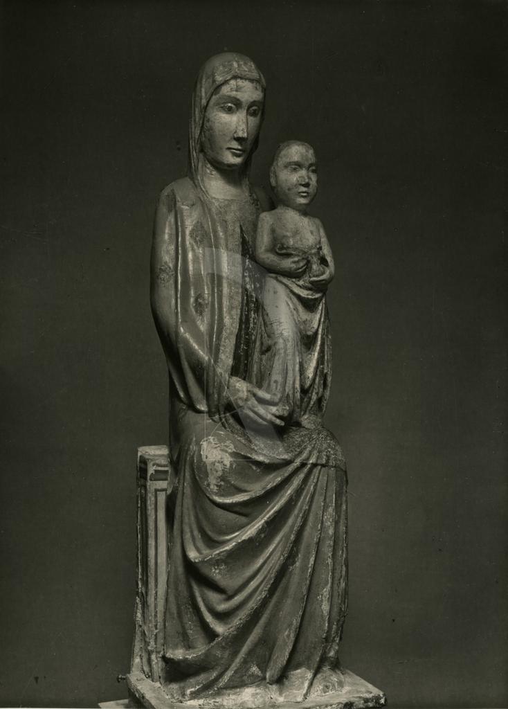Anonimo , Maestro della santa Caterina Gualino - sec. XIV - Madonna con Bambino in trono