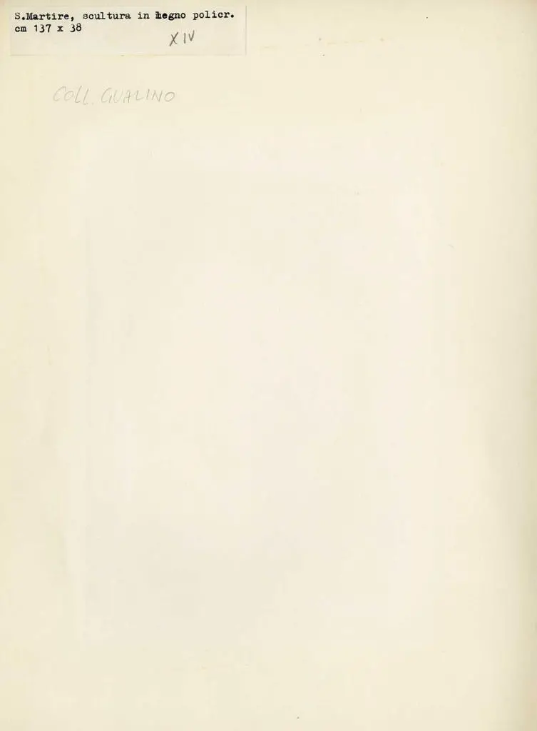 Anonimo , S. Martire, scultura in legno policr. - cm 137 x 38