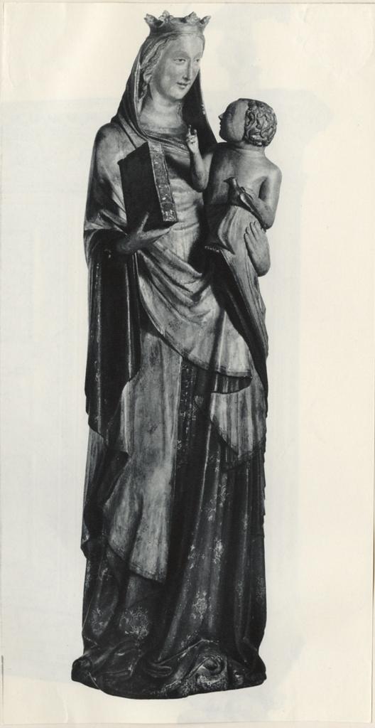 Anonimo , Piero d'Angelo - sec. XIV - Madonna con Bambino che gioca con un uccellino