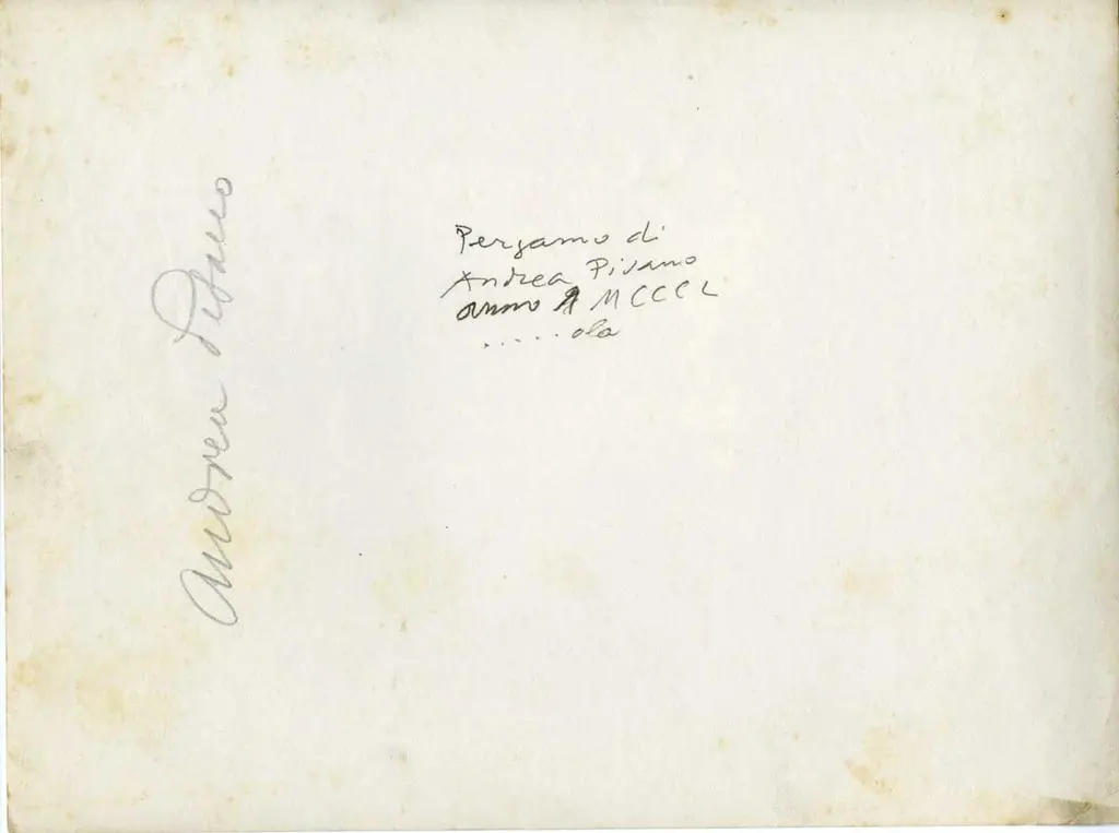 Anonimo , Pergamo di Andrea Pisano anno MCCCL