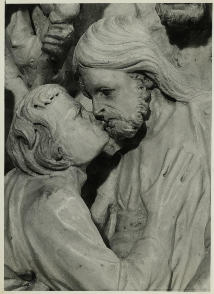 Anonimo , Pisano Giovanni - sec. XIV - Bacio di Giuda. Particolare del Pulpito di Pisa