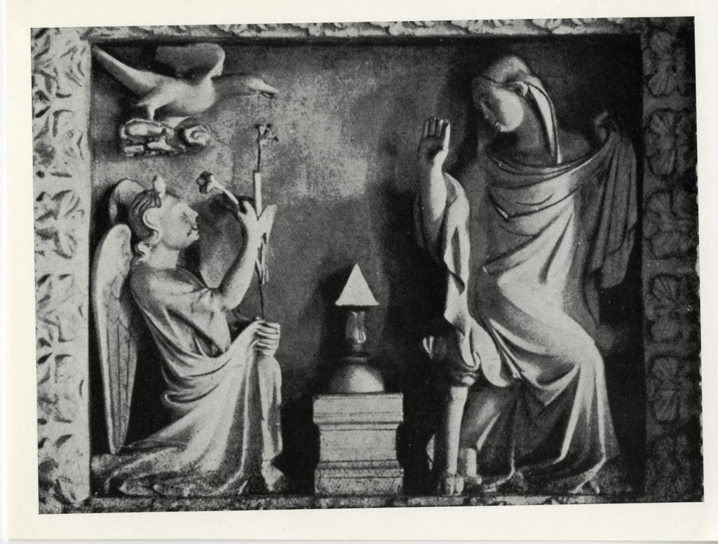 Anonimo , Pisano Giovanni - ambito - sec. XIV - Annunciazione. Copia in gesso dall'originale di Pizzighettone