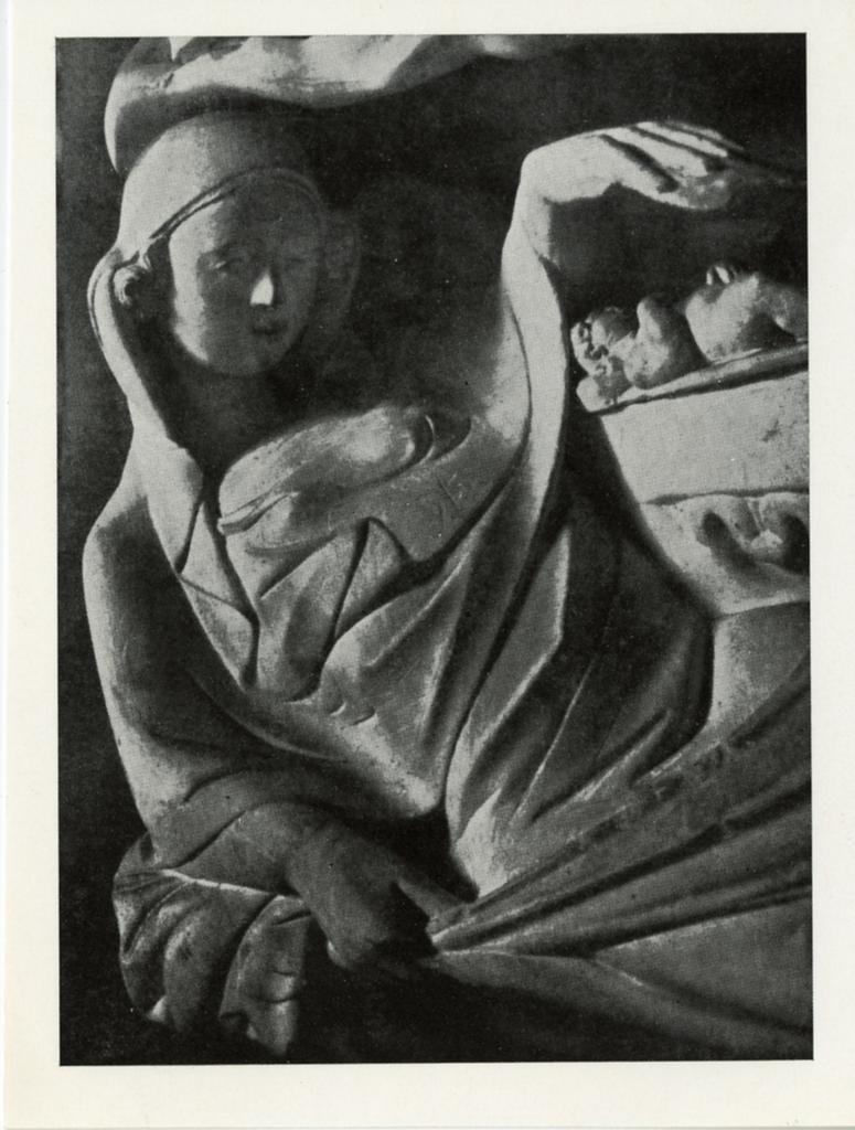 Anonimo , Pisano Giovanni - ambito - sec. XIV - Natività, particolare di Maria Vergine. Copia in gesso dall'originale di Pizzighettone