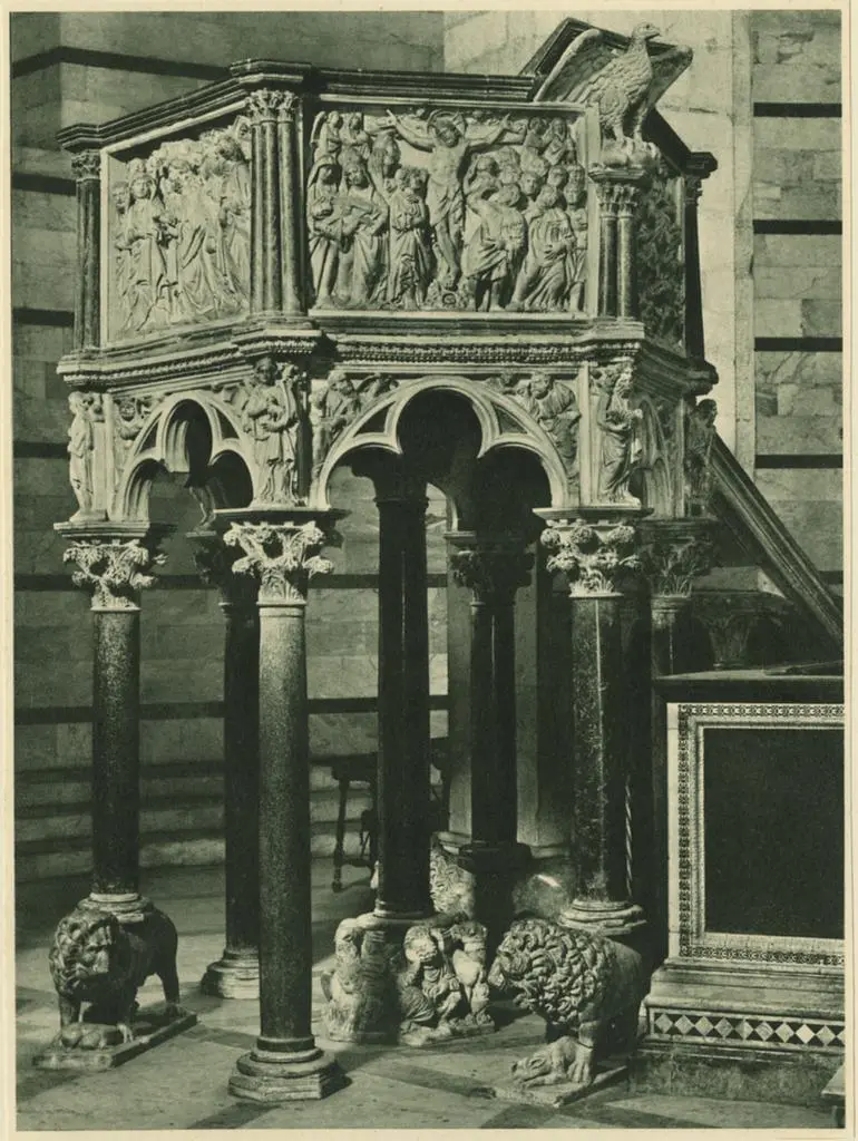 Pisano Nicola , Crocifissione di Cristo, Nativit&agrave; di Ges&ugrave;, Annunciazione, Lavanda di Ges&ugrave; Bambino, Adorazione dei Re Magi, Presentazione di Ges&ugrave; al Tempio, Giudizio Universale, Profeti, Evangelisti, Allegorie delle Virt&ugrave;, San Giovanni Battista, San Michele Arcangelo...