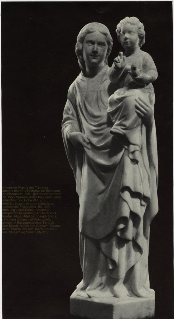 Anonimo , Pisano Nino - ambito - sec. XIV - Madonna con Bambino
