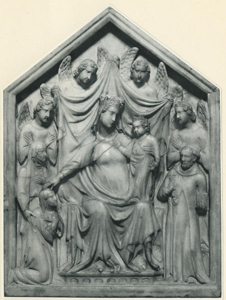 Anonimo , Tino di Camaino - e bottega - sec. XIV - Madonna con Bambino, san Francesco d'Assisi, santa Chiara, beata Sancia d'Aragona e angeli