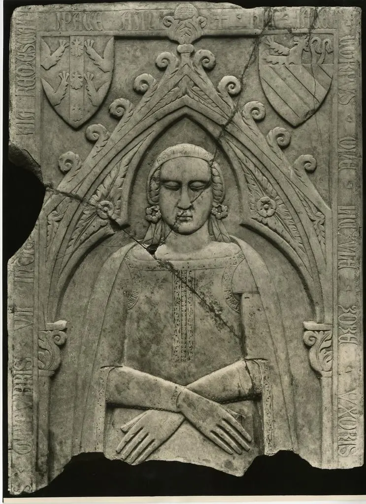 Anonimo , Tino di Camaino - maniera - sec. XIV - Stemmi araldici; Ritratto di dama