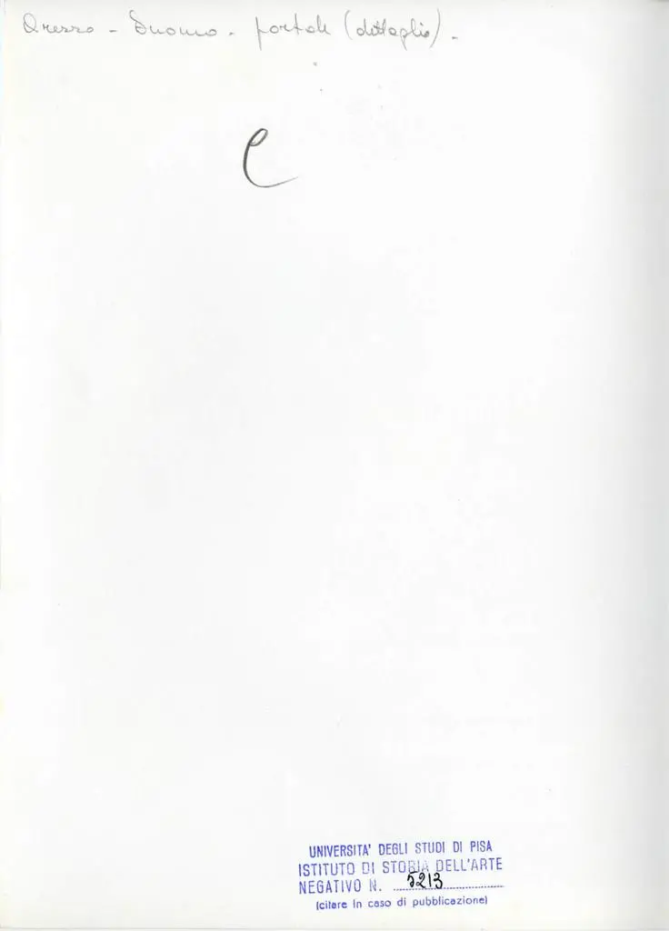 Universit&agrave; di Pisa. Dipartimento di Storia delle Arti , Arezzo. Duomo. Portale (dettaglio)