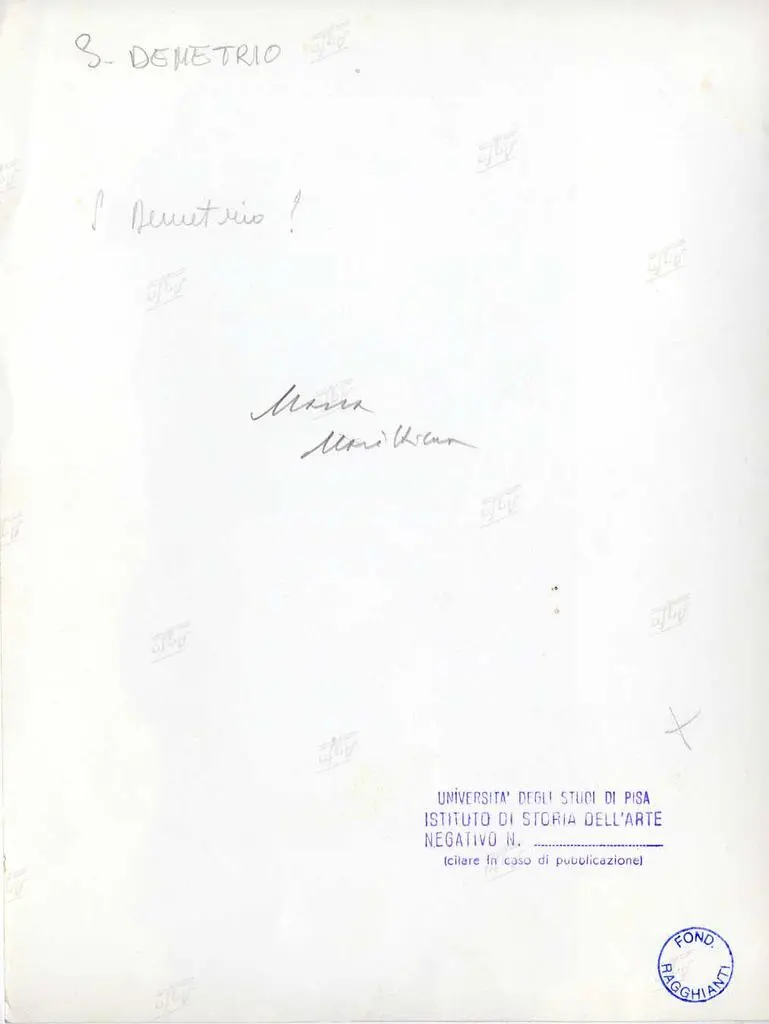 Università di Pisa. Dipartimento di Storia delle Arti , Anonimo toscano sec. XII - San Demetrio