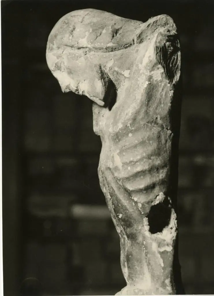 Anonimo , Anonimo sec. XIII - Cristo crocifisso. Particolare del busto