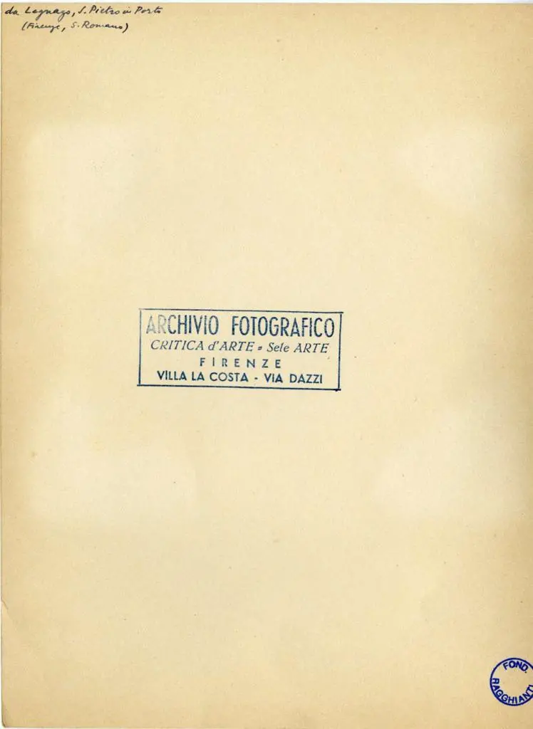 Anonimo , Anonimo - sec. XII - Frammento lapideo del Cenacolo di S. Spirito a Firenze, raffigurante San Pietro e committenti