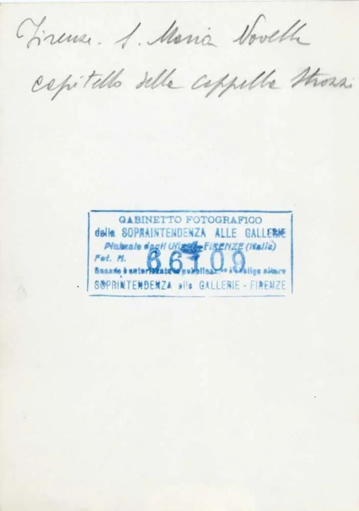 Gabinetto Fotografico della Soprintendenza Speciale per il Patrimonio Storico, Artistico ed Etnoantropologico e per il Polo Museale della citt&agrave; di Firenze , Firenze S. Maria Novella - capitello della Cappella Strozzi