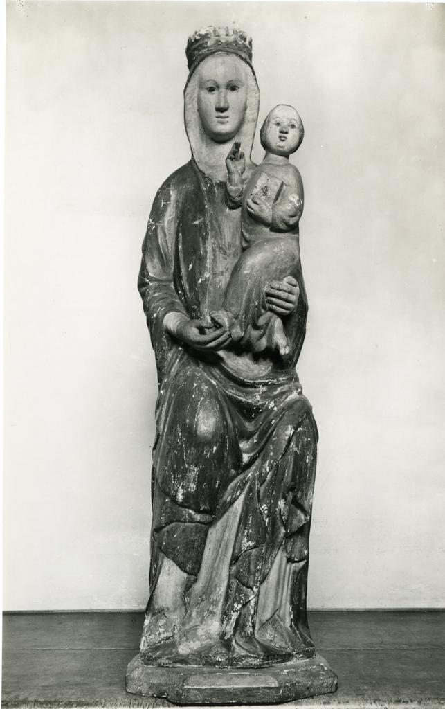 Anonimo , Anonimo sec. XIV - Madonna con Bambino in trono benedicente