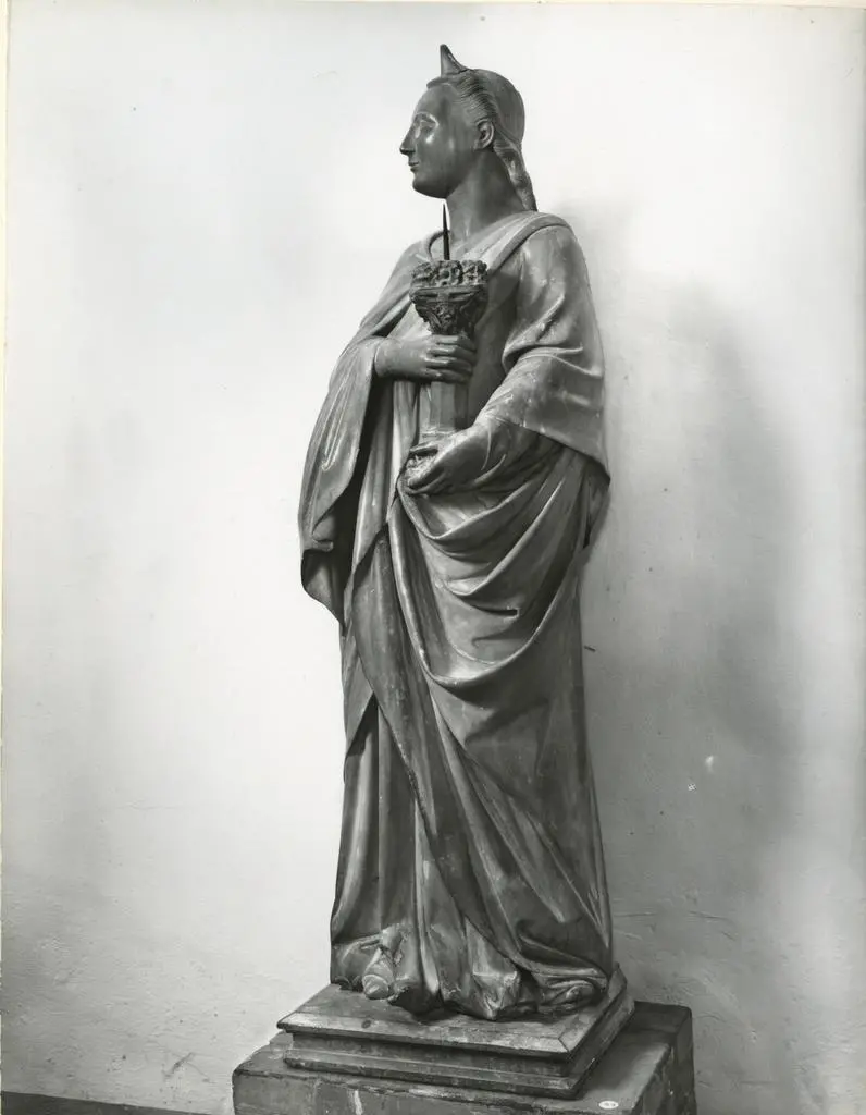 Anonimo , Anonimo fiorentino sec. XIV - Angelo reggicandelabro