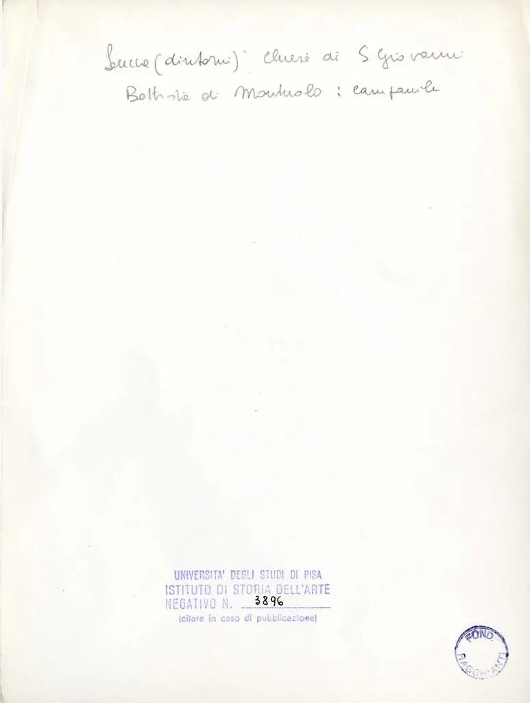 Universit&agrave; di Pisa. Dipartimento di Storia delle Arti , Lucca (dintorni) - Chiesa di S. Giovanni Battista di Montuolo: campanile