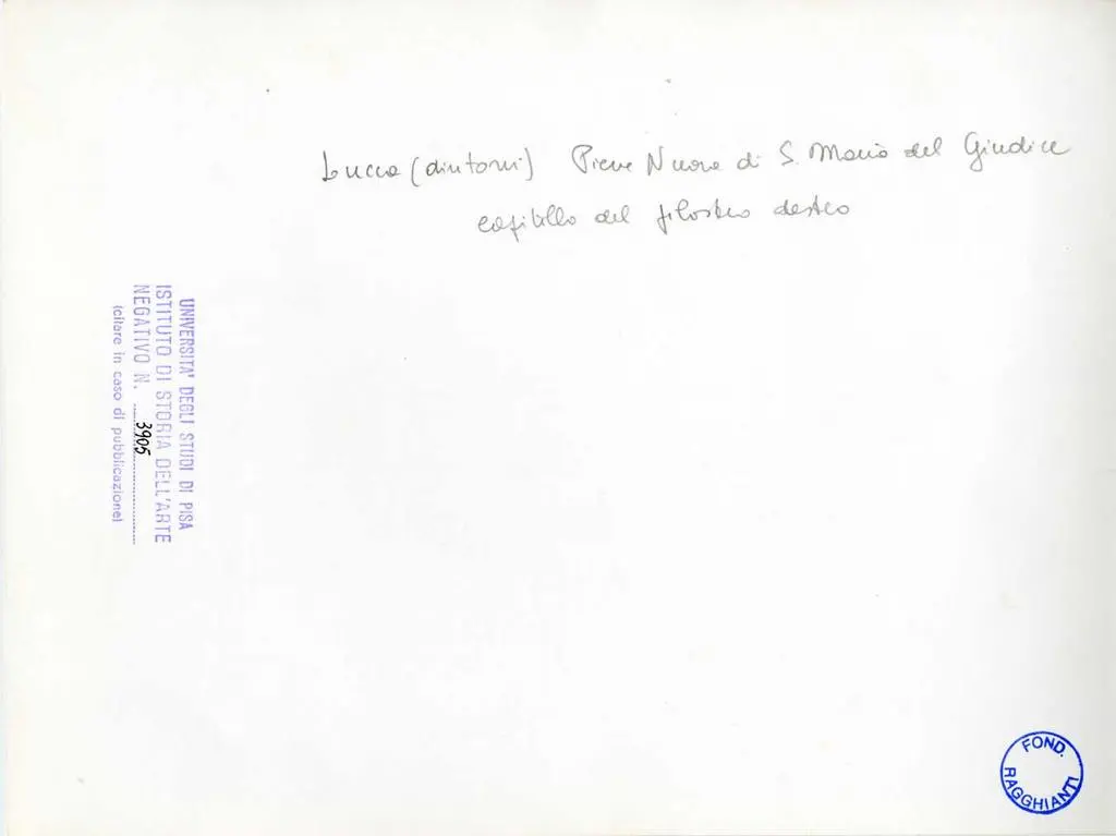 Universit&agrave; di Pisa. Dipartimento di Storia delle Arti , Lucca (dintorni). Pieve Nuova di S. Maria del Giudice, capitello del pilastro destro