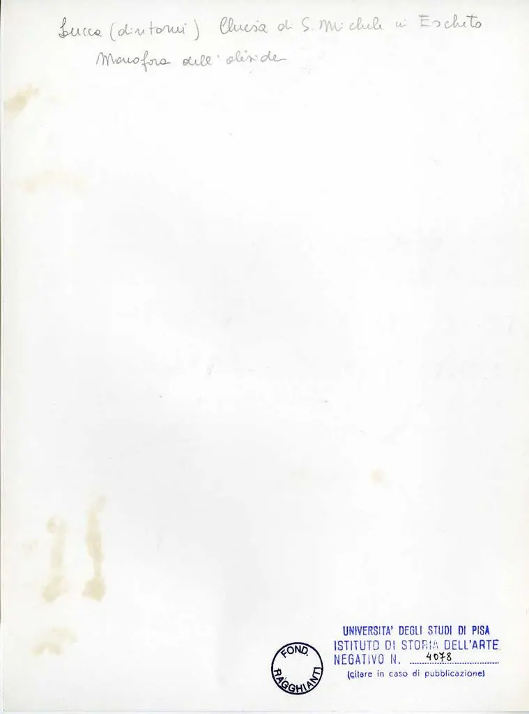 Universit&agrave; di Pisa. Dipartimento di Storia delle Arti , Lucca (dintorni). Chiesa di S. Michele in Escheto. Monofora dell'abside