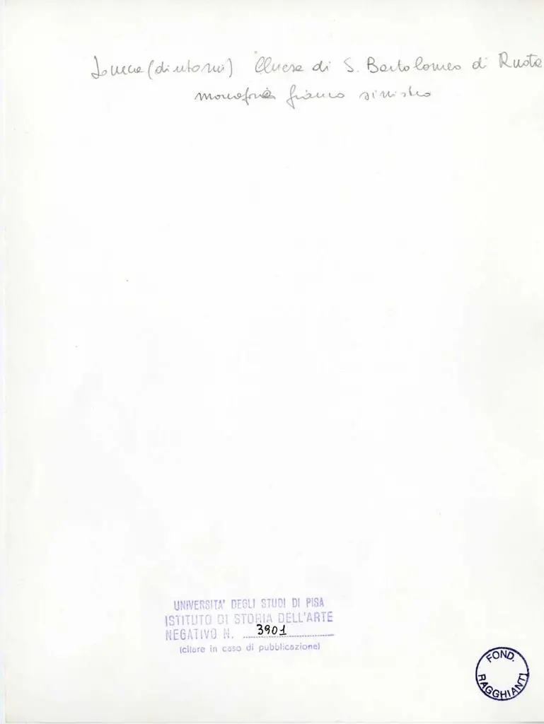 Universit&agrave; di Pisa. Dipartimento di Storia delle Arti , Lucca (dintorni) - Chiesa di S. Bartolomeo di Ruota - monofora fianco sinistro