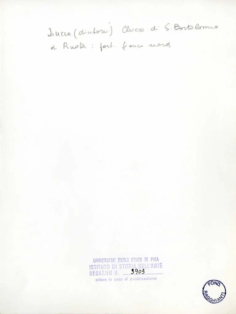 Universit&agrave; di Pisa. Dipartimento di Storia delle Arti , Lucca (dintorni) - Chiesa di S. Bartolomeo di Ruota: part. fianco nord