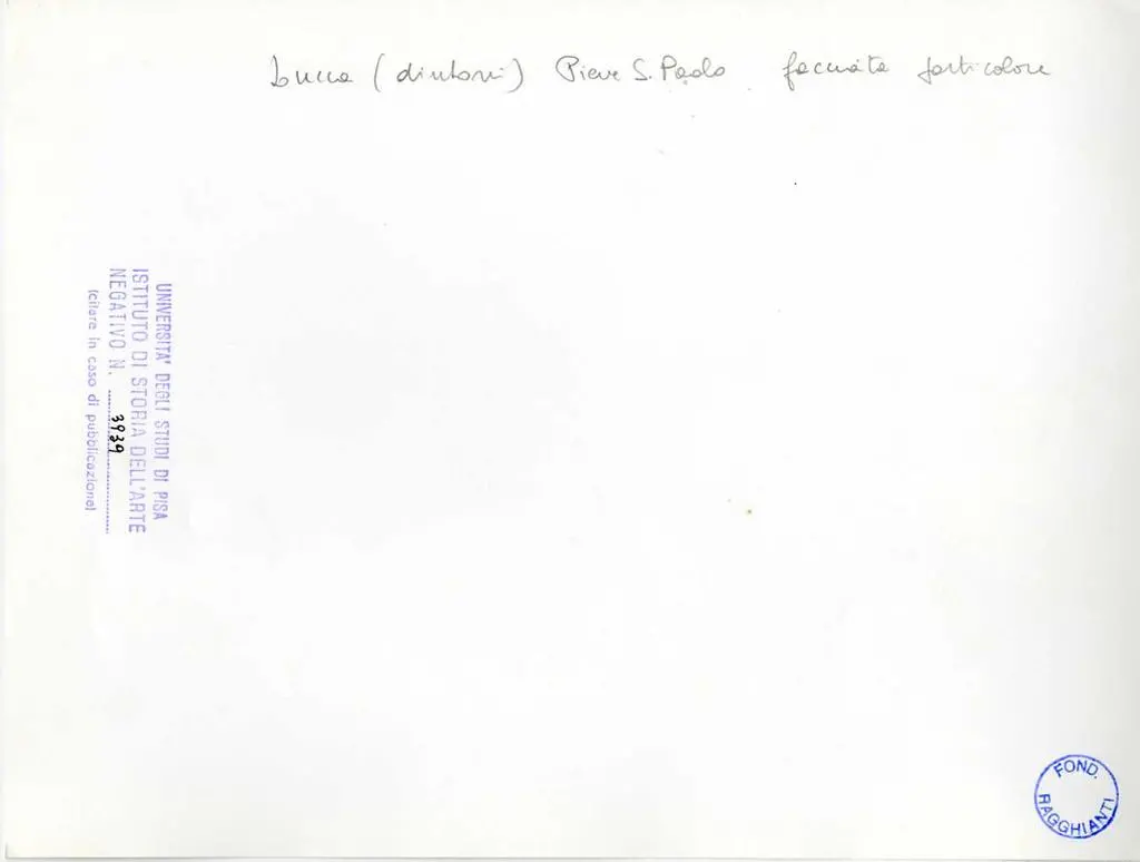 Università di Pisa. Dipartimento di Storia delle Arti , Lucca (dintorni) - Pieve S. Paolo facciata particolare