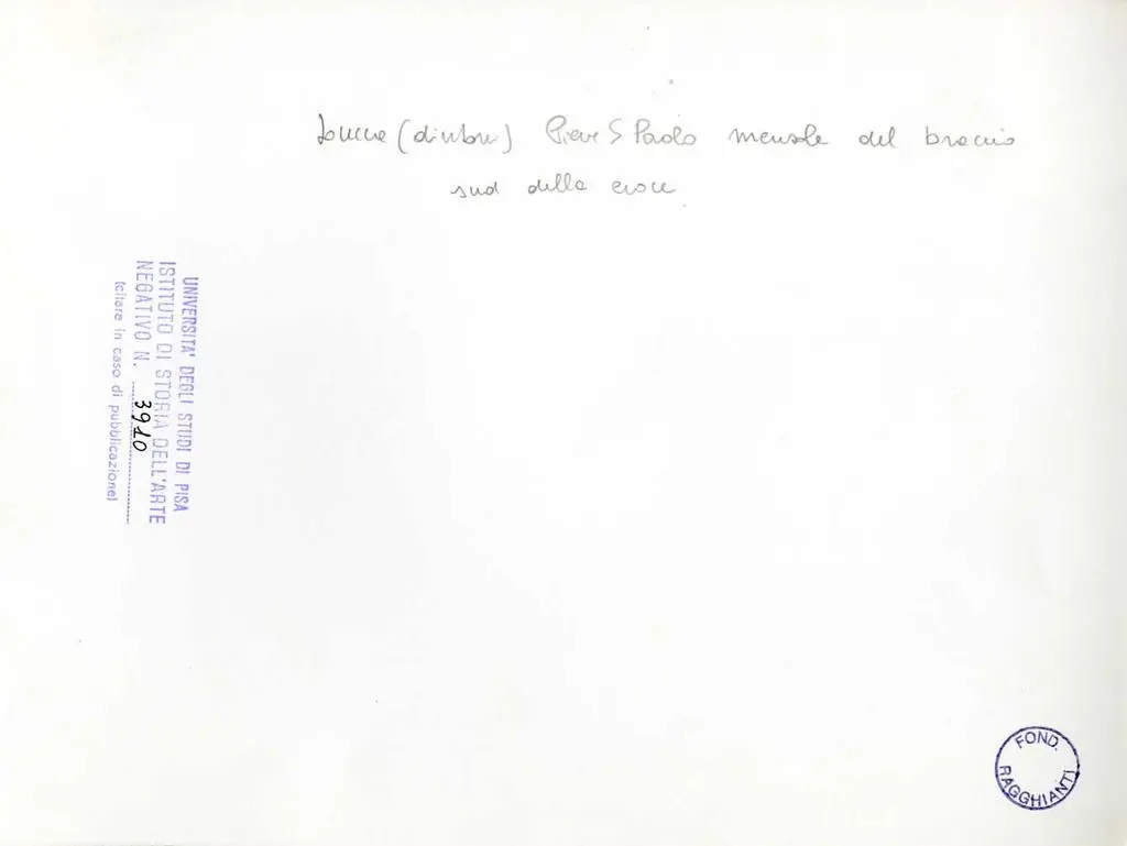 Universit&agrave; di Pisa. Dipartimento di Storia delle Arti , Lucca (dintorni) - Pieve S. Paolo: mensole del braccio sud della croce