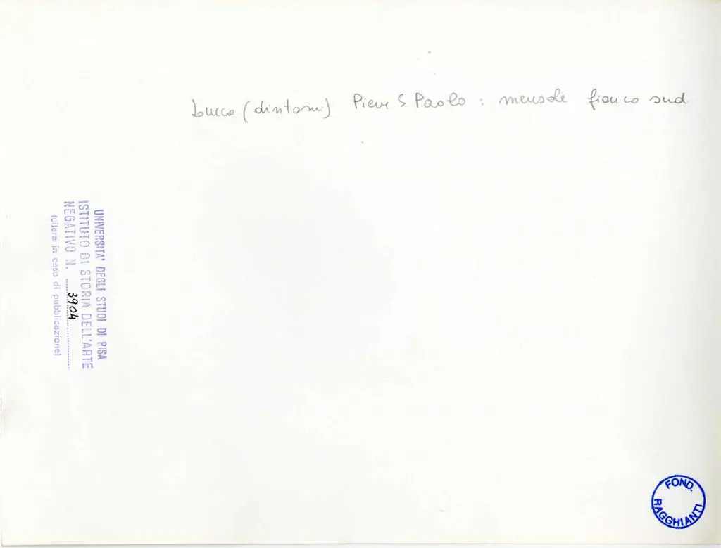 Universit&agrave; di Pisa. Dipartimento di Storia delle Arti , Lucca (dintorni) - Pieve S. Paolo: mensole fianco sud