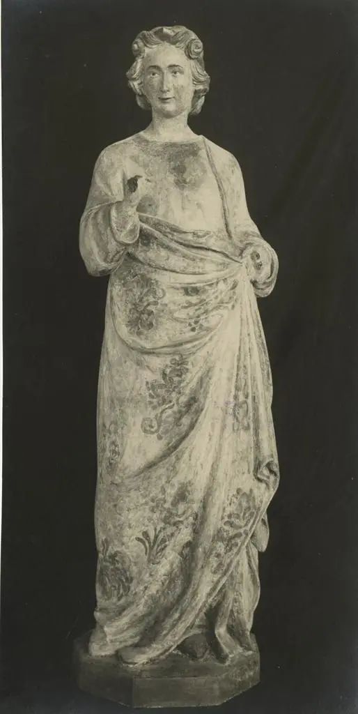 Gabinetto Fotografico della Soprintendenza Speciale per il Patrimonio Storico, Artistico ed Etnoantropologico e per il Polo Museale della citt&agrave; di Firenze , Bagni di Lucca. Controne. Chiesa di S. Cassiano. L'Arcangelo Gabriele, statua in legno (sec. XIV)