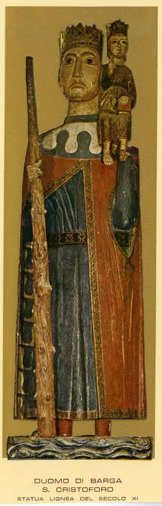 Anonimo , Duomo di Barga. S. Cristoforo. Statua lignea del secolo XI