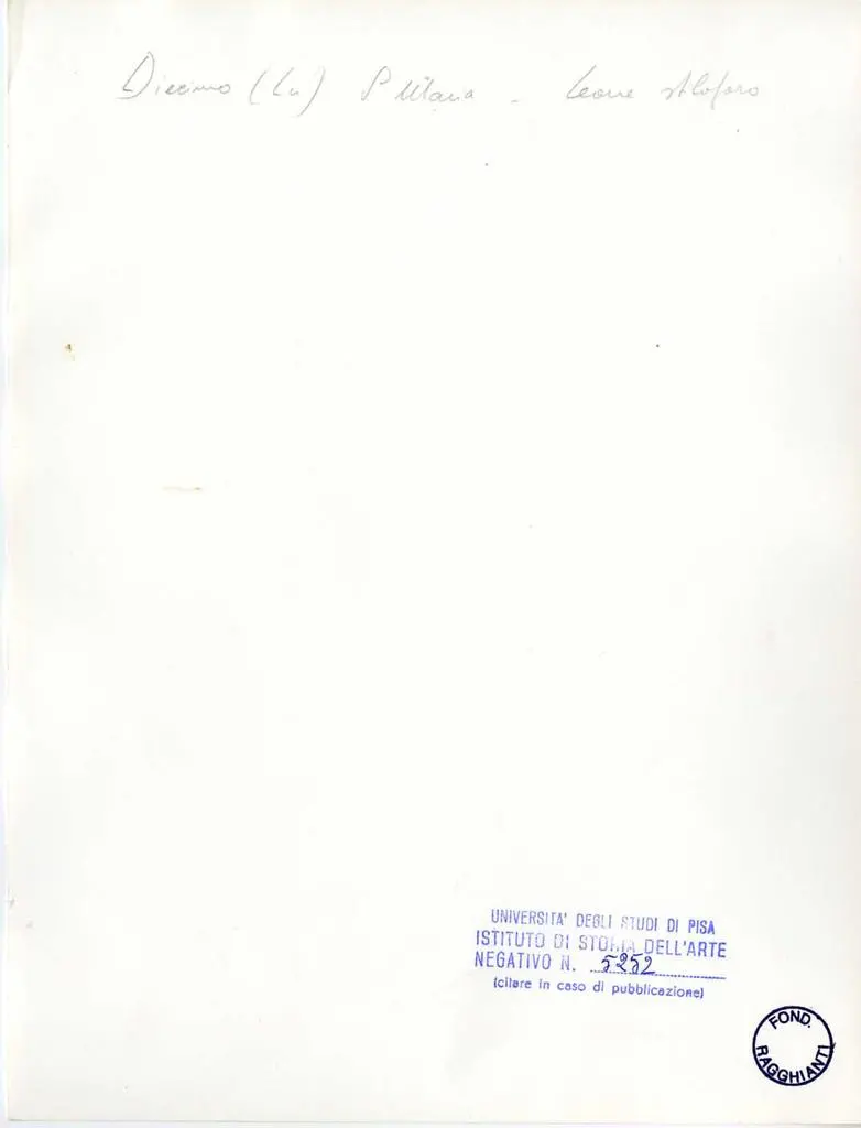 Università di Pisa. Dipartimento di Storia delle Arti , Diecimo (Lu) - S. Maria. Leone stiloforo